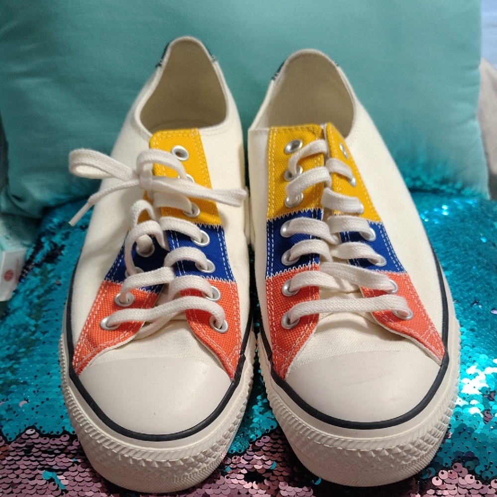Converse Kids Sneakers with Cream, Yellow, Blue, and Red